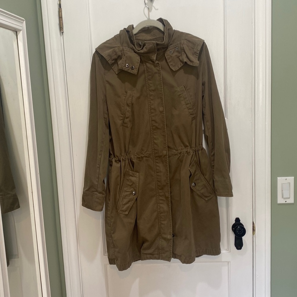 Banana Republic Khaki Green Hooded Parka Medium
